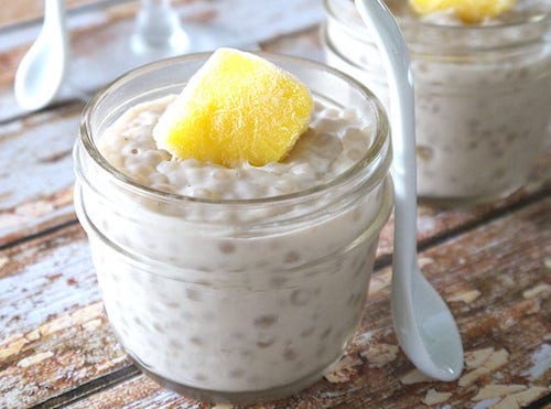 Coconut mango tapioca pudding