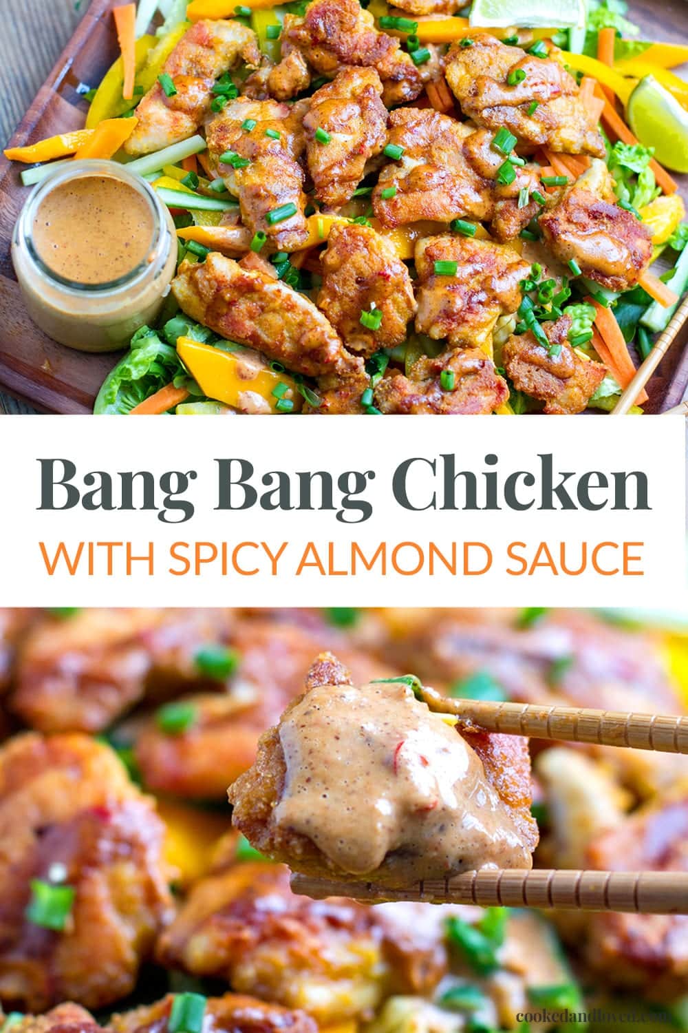 Paleo Bang Bang Chicken With Spicy Almond Sauce & Salad