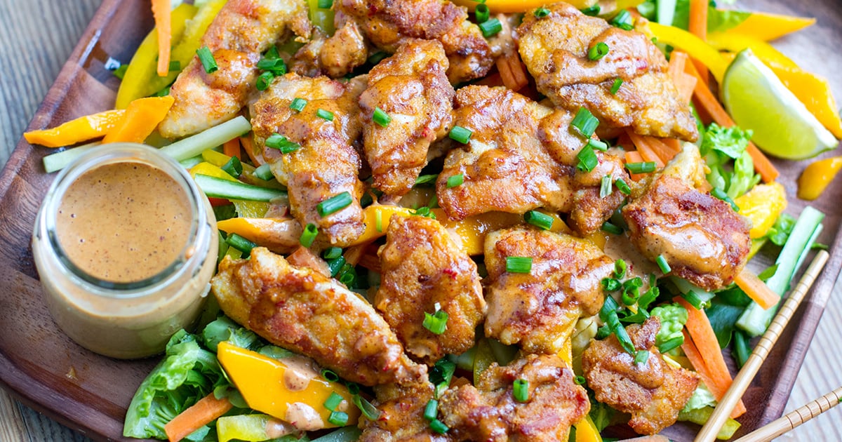 Bang Bang Chicken With Spicy Almond Sauce