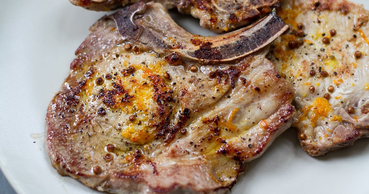 Orange & Coriander Seed Grilled Pork Cutlets
