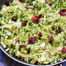 Brussels Sprouts With Cranberries & Garlic (Paleo, Vegetarian)