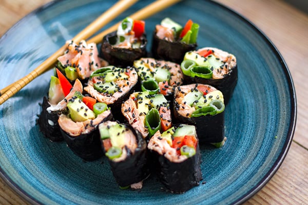 Spicy Salmon Nori Wraps