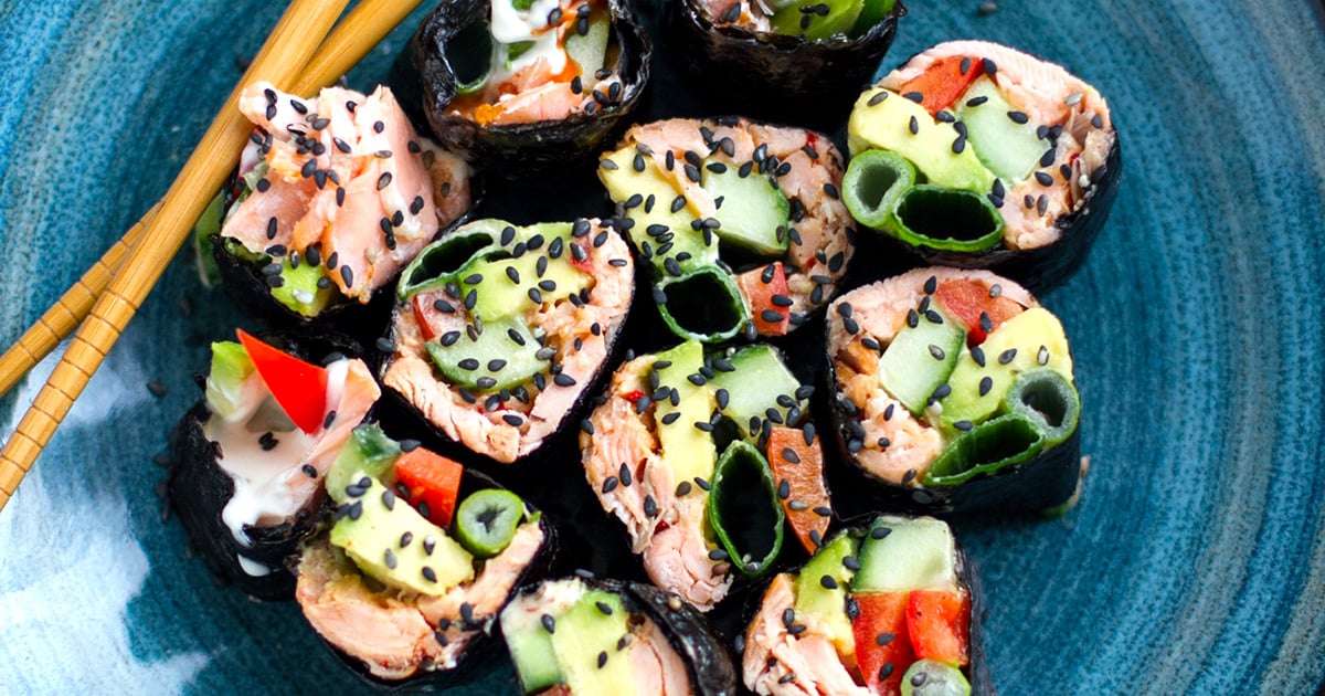 Paleo Sushi Rolls With Salmon & Avocado