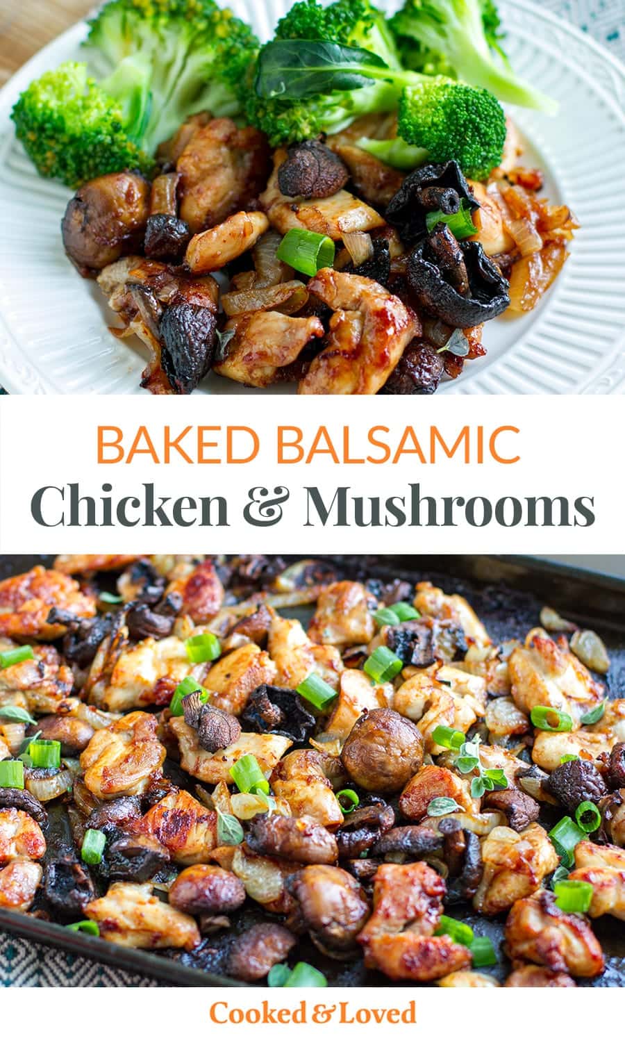 Balsamic Chicken & Mushrooms Sheet Pan Bake