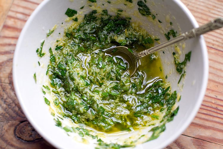 Green Herb & Garlic Sauce For Salmon