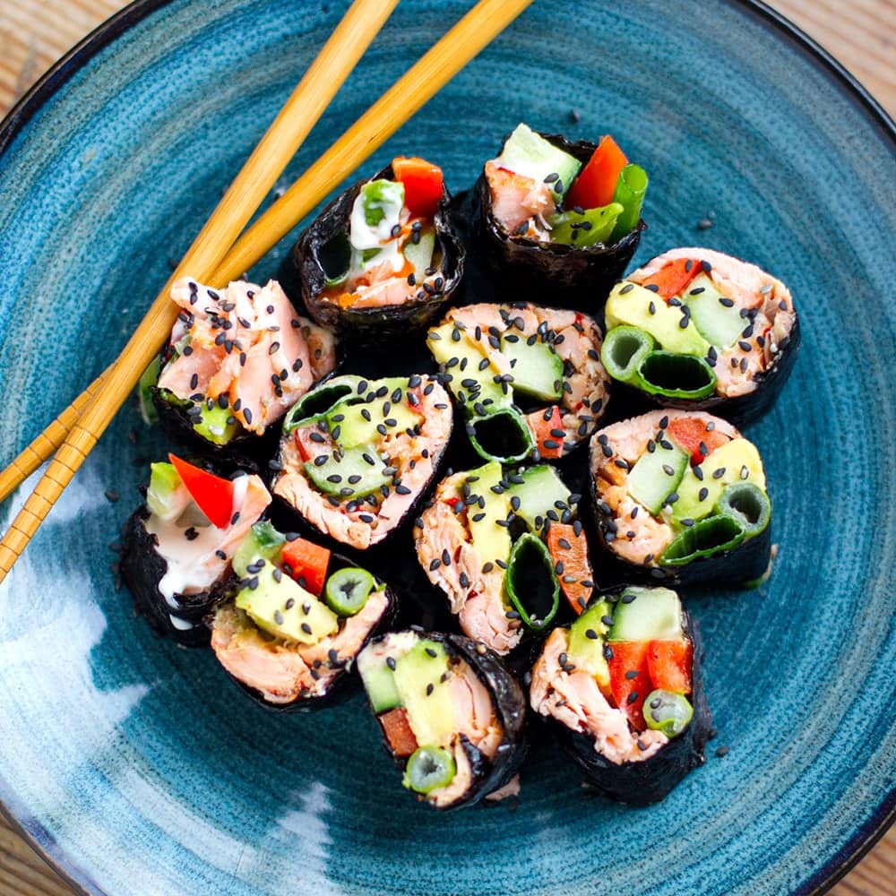 Sushi hack made with healthy, gluten-free, sustainable seaweed snacks