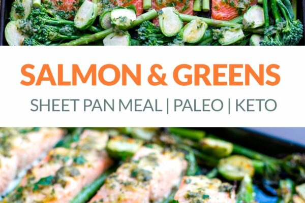 Sheet Pan Salmon & Green Vegetables Bake
