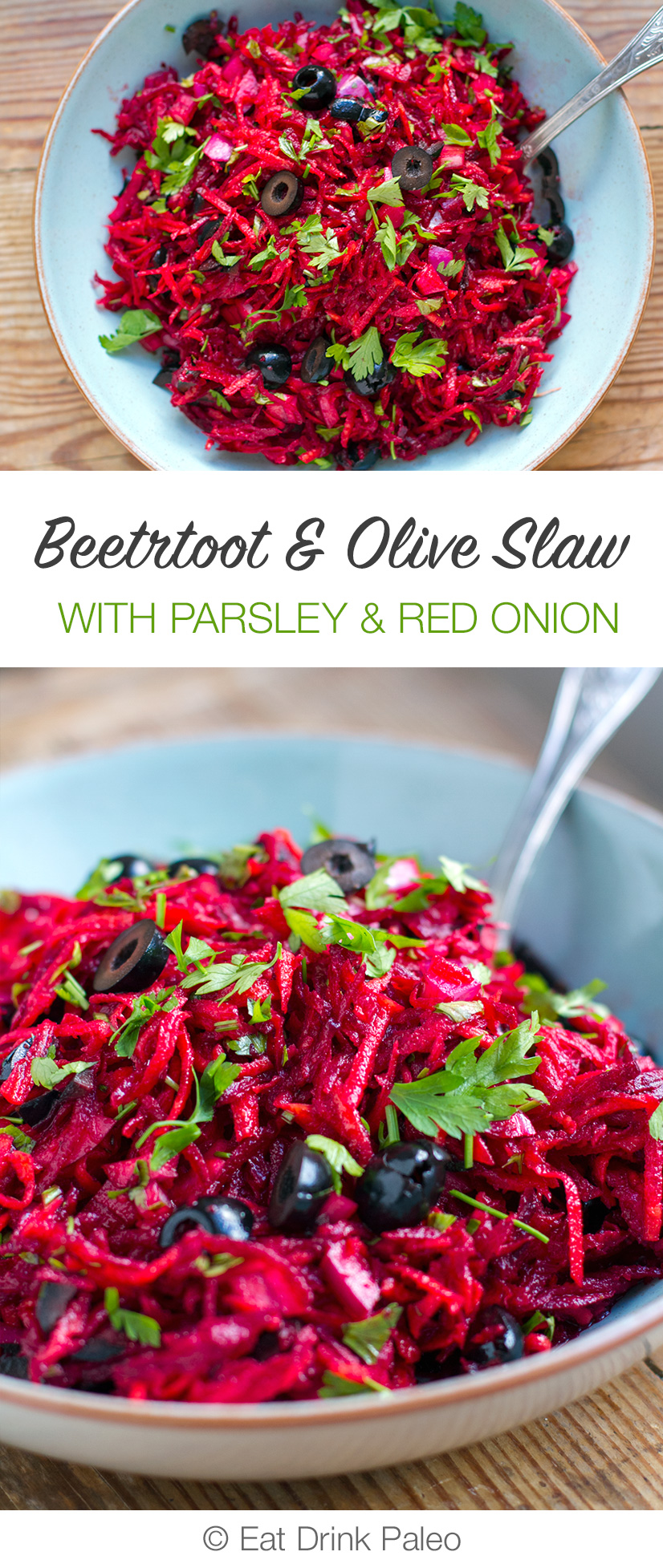 Beetroot & Olive Slaw With Parsley & Red Onions (Paleo, Whole30, Vegan)