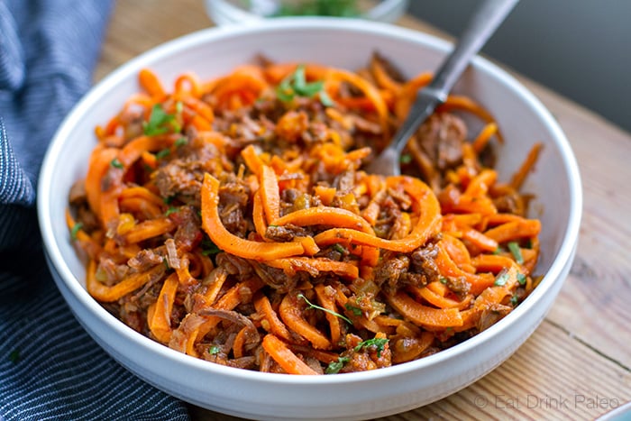 Paleo Beef Ragu With Sweet Potato Noodles (Whole30, Gluten-Free)