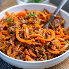 Shredded Beef Ragu With Sweet Potato Noodles