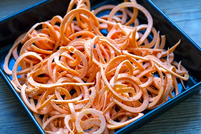 Roasted sweet potato noodles