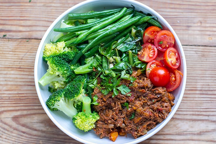 Shredded Beef Ragu With Green Vegetables