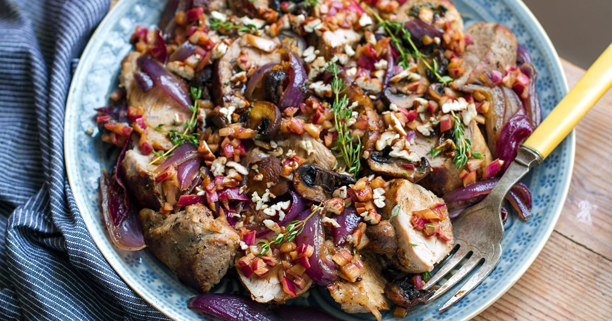 Pork Tenderloin With Mushrooms & Balsamic Onions