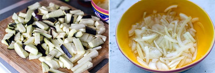 Eggplant salad ingredients