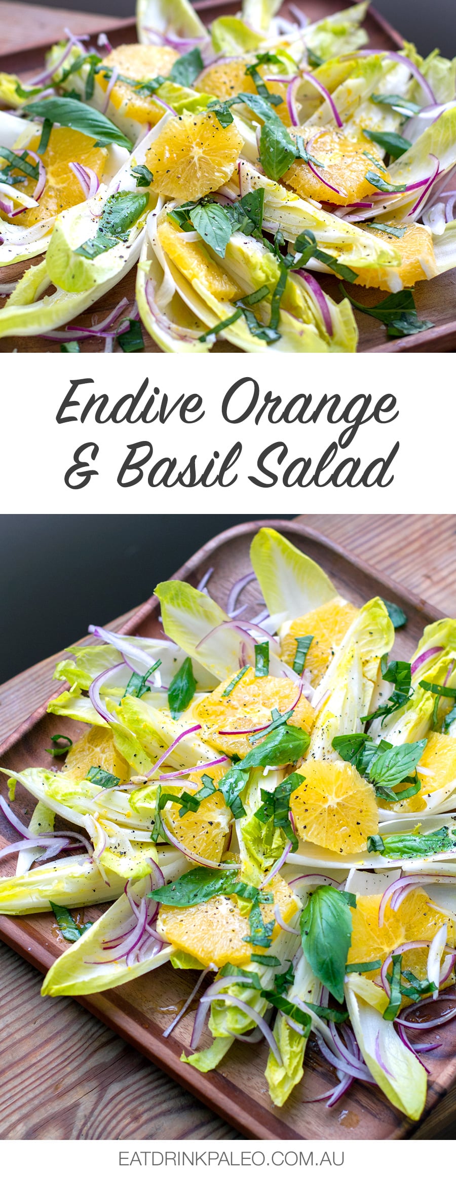 Endive Orange & Basil Salad (Paleo, Gluten-free, Vegan)