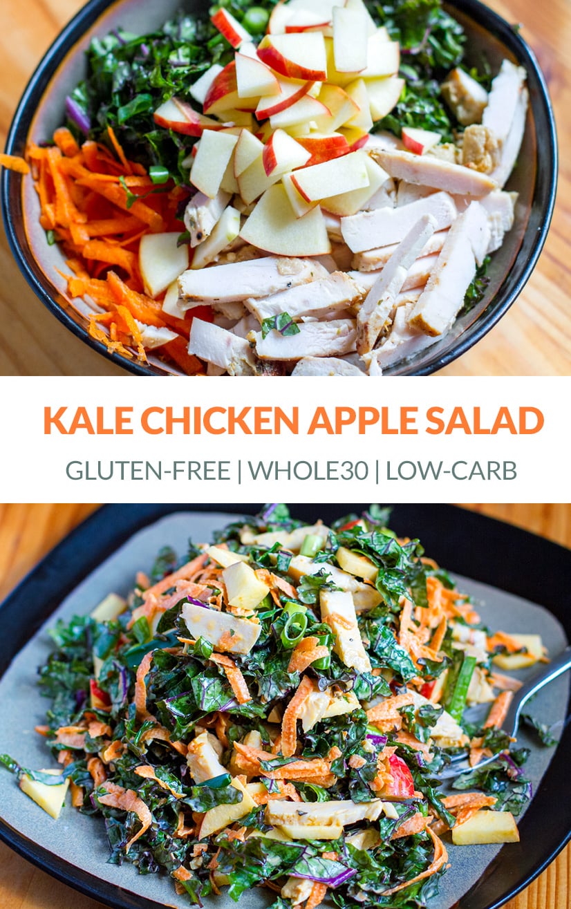 Chicken & Kale Salad With Apple (Paleo, Whole30)