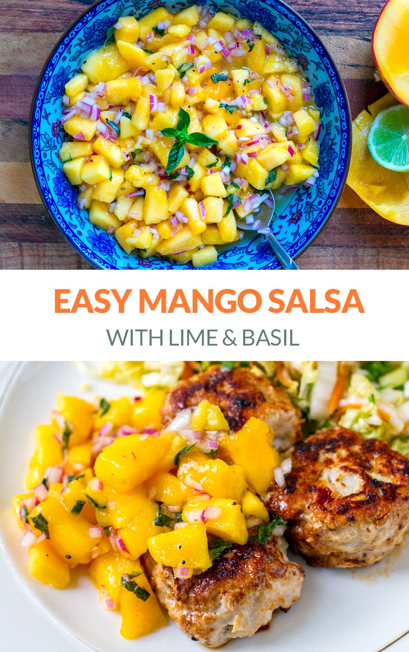 Easy Mango Salsa With Lime & Basil - Perfect For Fish & Chicken