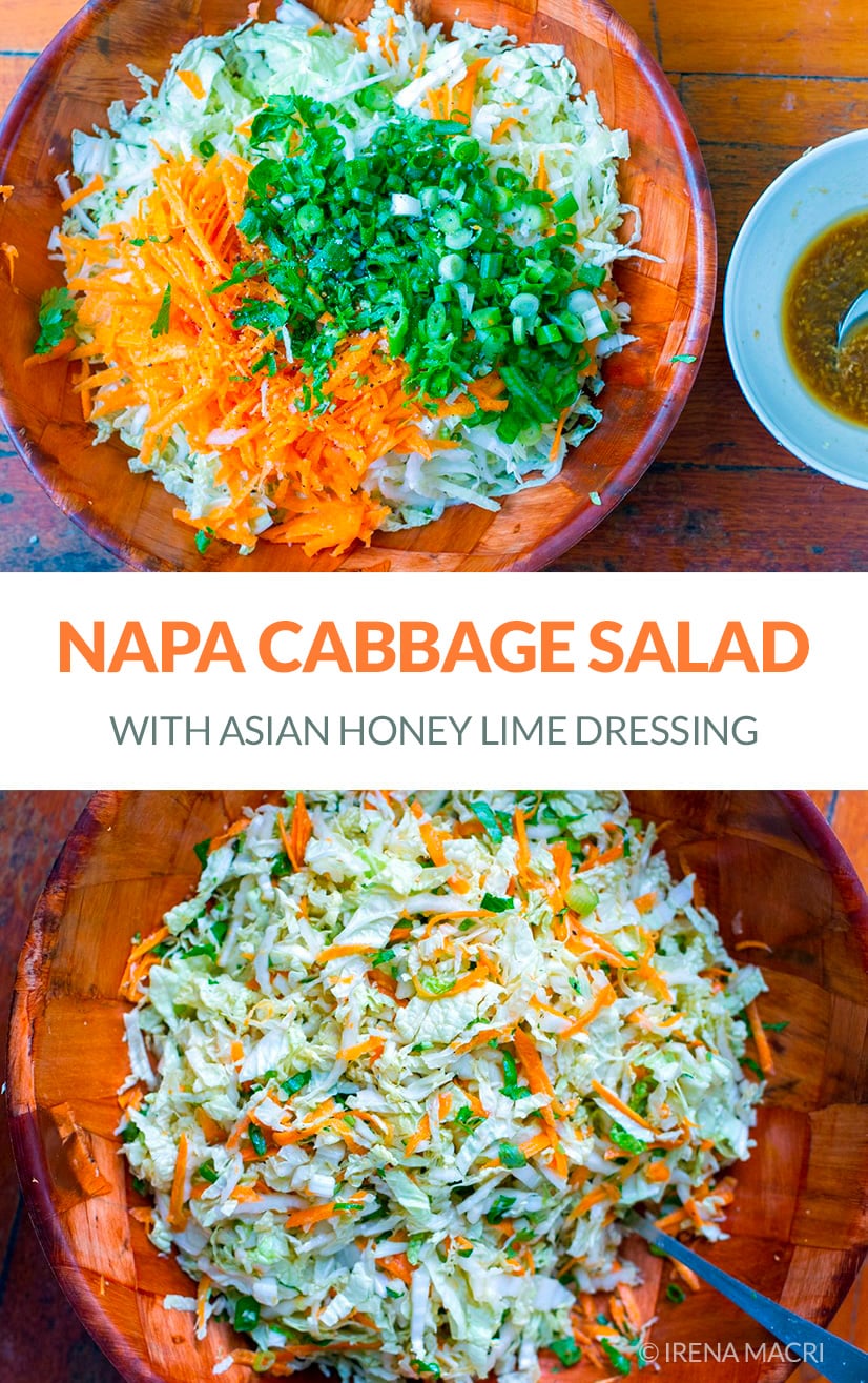 Napa Cabbage Salad With Honey, Lime & Ginger Dressing
