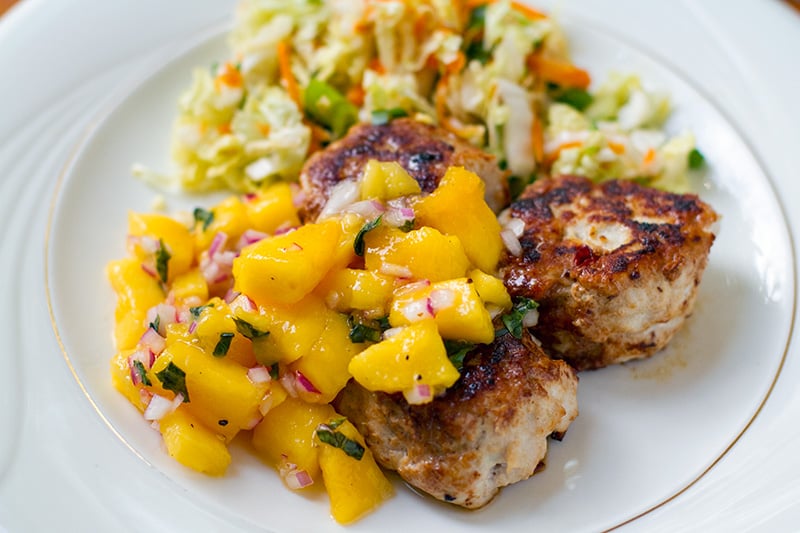 Chicken Rissoles With Mango Salsa