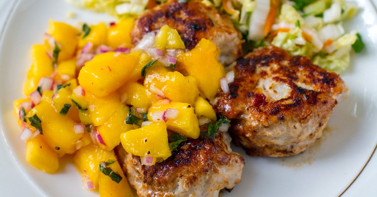Garlic & Chilli Chicken Rissoles With Mango Salsa (Paleo, GlutenFree)