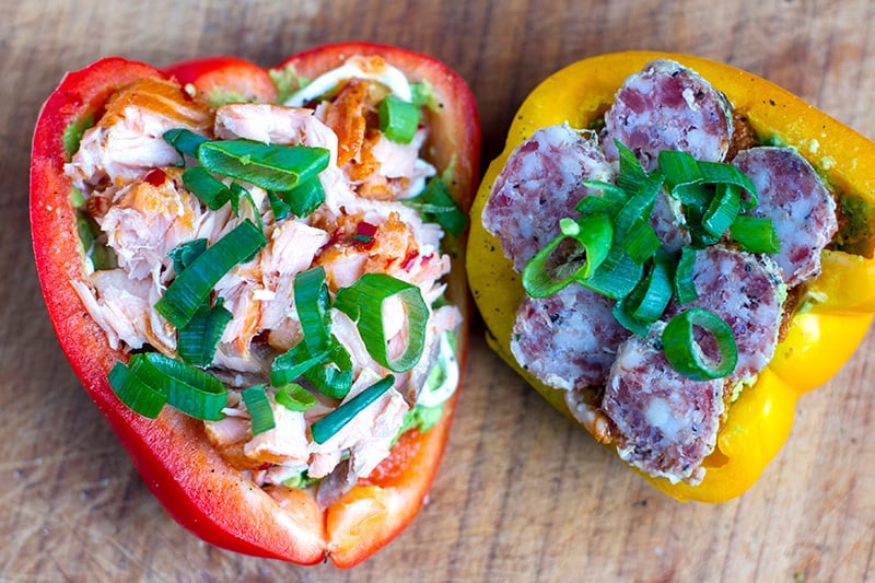 Open Style Bell Pepper Sandwich (Two Ways)