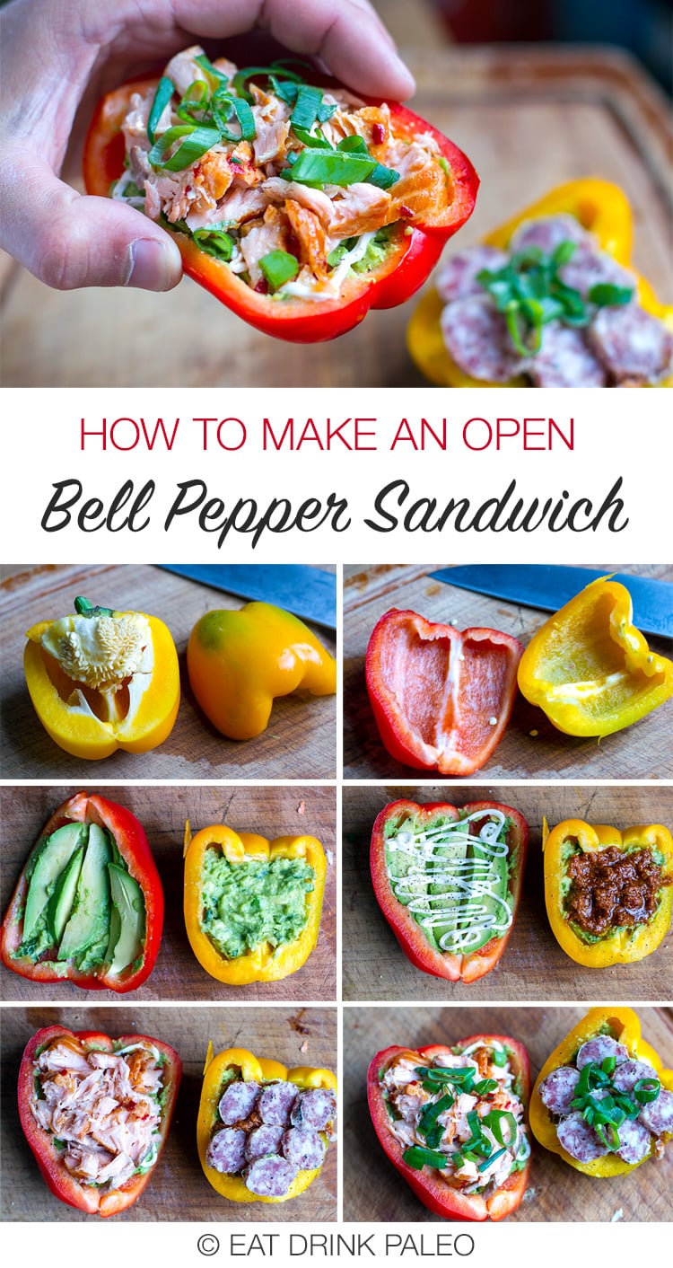 How To Make An Open Style Bell Pepper Sandwich (Paleo, Low-Carb, Keto)