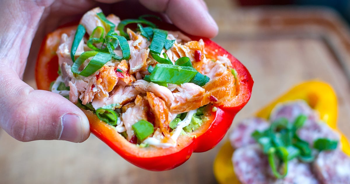 Bell Pepper Sandwich (Open Style, Two Ways, LowCab, Paleo)