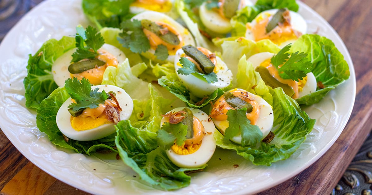 Egg & Lettuce Cups With Spicy Mayo