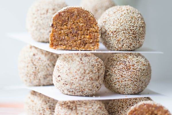 coffee caramel healthy bliss balls