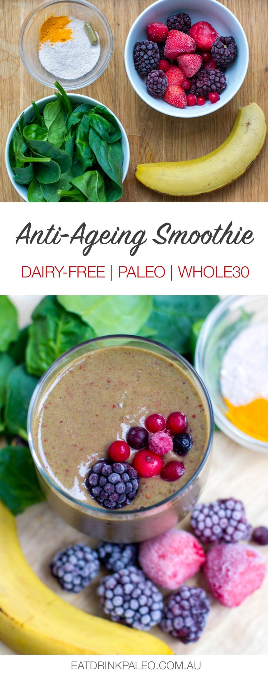 My Anti-Ageing Smoothie (dairy-free, whole30, paleo)