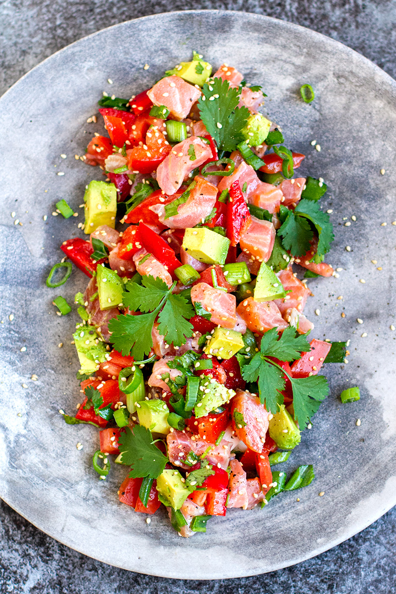 Lomi-Lomi Salmon Salad With Avocado & Peppers 
