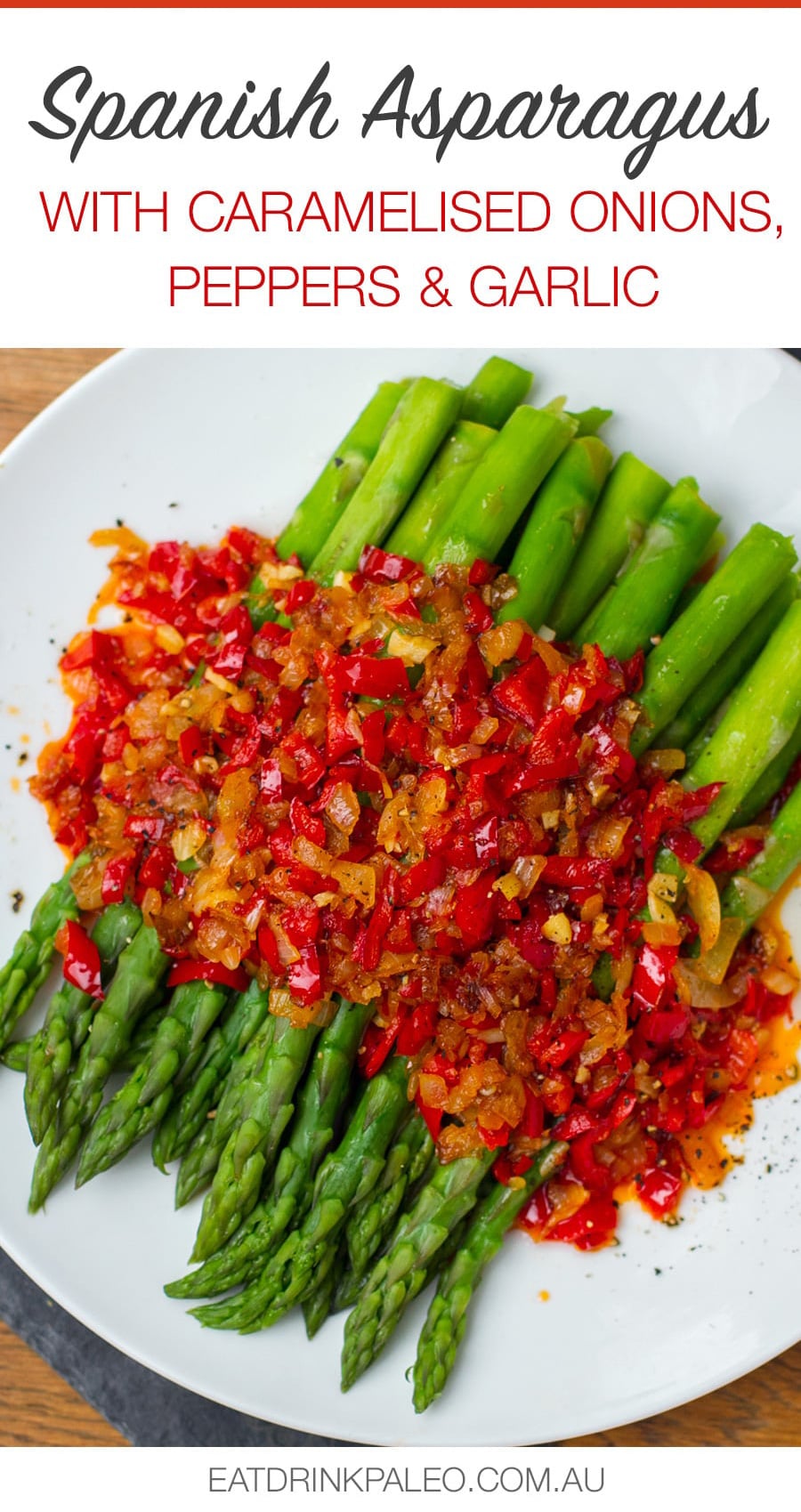 Spanish Style Asparagus With Red Peppers, Onions and Garlic