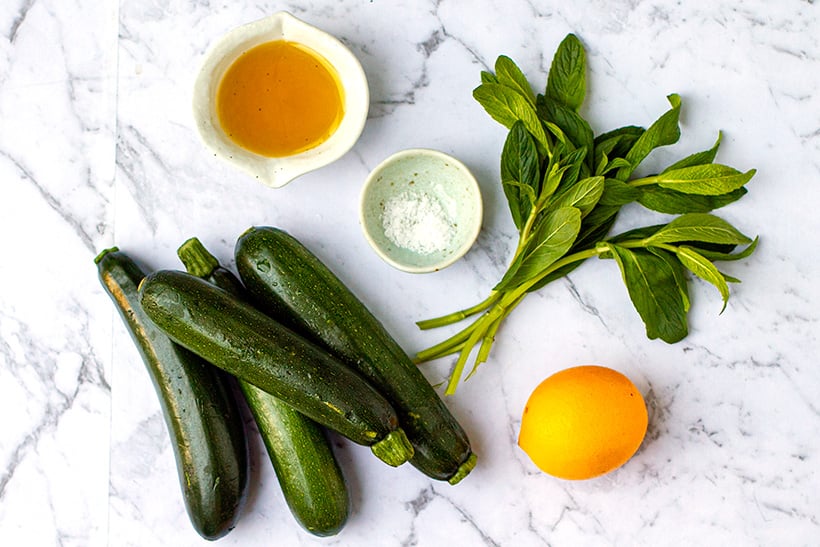 Zucchini salad ingredients