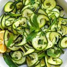 Zucchini salad with lemon and mint (Paleo, Whole30, Keto, Vegan)