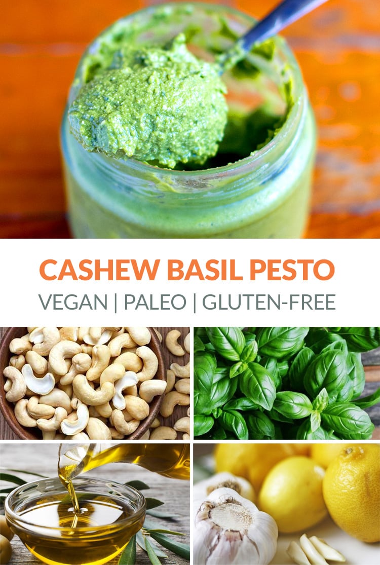 Creamy Paleo Basil Cashew Pesto (Dairy-free, Whole30, Vegan)