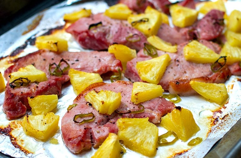 Baked Gammon & Pineapple with Green Chilli