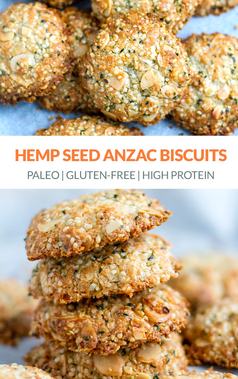 Hemp Seed Anzac Biscuits (Paleo, Gluten-free, Vegan)