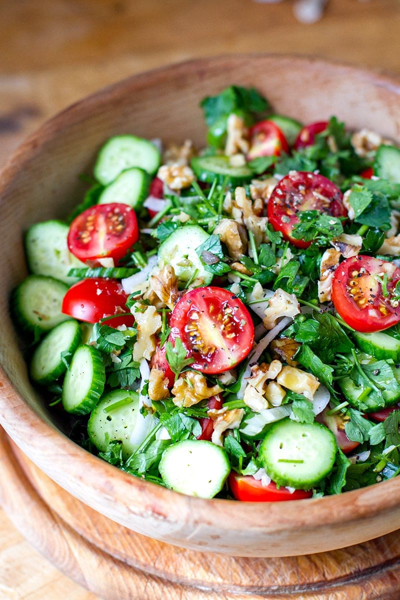 Mixed Greens Salad with Warm Walnut Dressing Recipe 