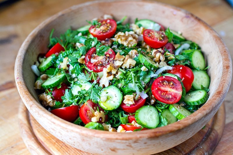 Georgian Salad With Creamy Walnut Dressing (Paleo, Dairy-free, Whole30)