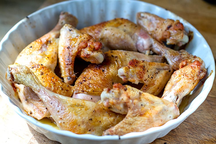 Roasted chicken with creamy garlic sauce