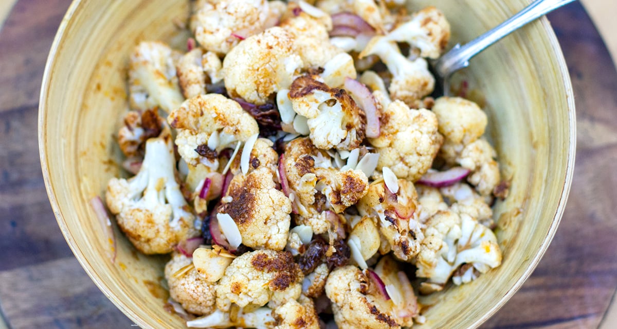 Cauliflower Raisin Salad (Moroccan-Inspired)