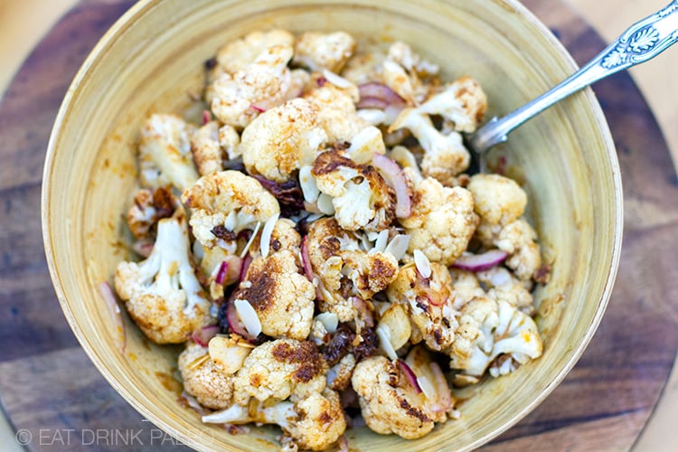 Spiced Cauliflower Salad With Raisins & Citrus Dressing