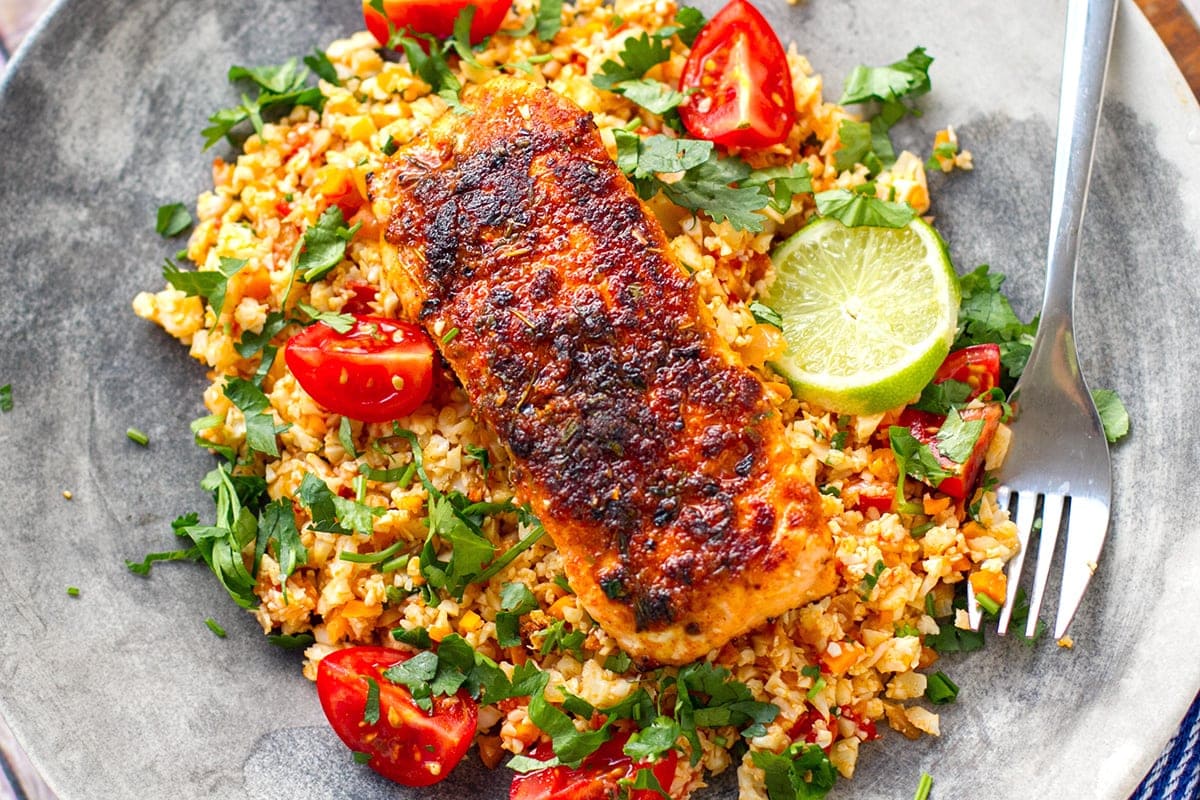 Cajun Salmon & Cauliflower Rice