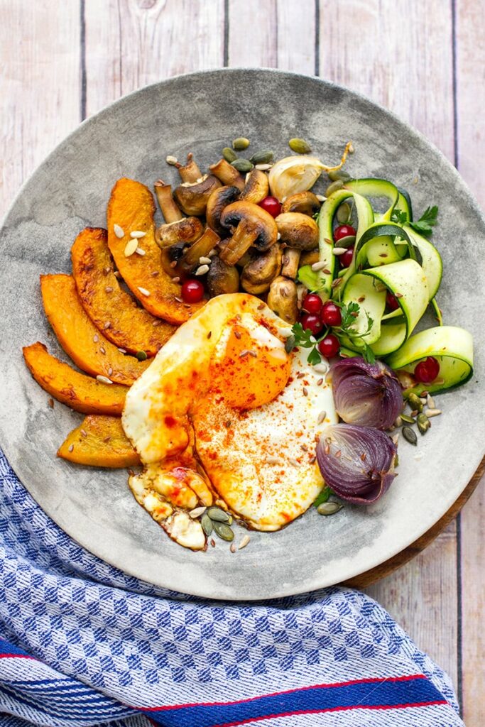 Turmeric fried egg fall harvest breakfast