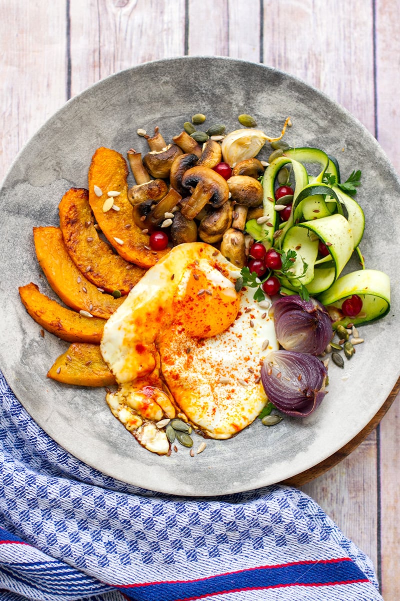 Turmeric Eggs With Roasted Vegetables Fall Harvest