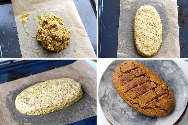 Shaping and baking paleo bread without a baking tin