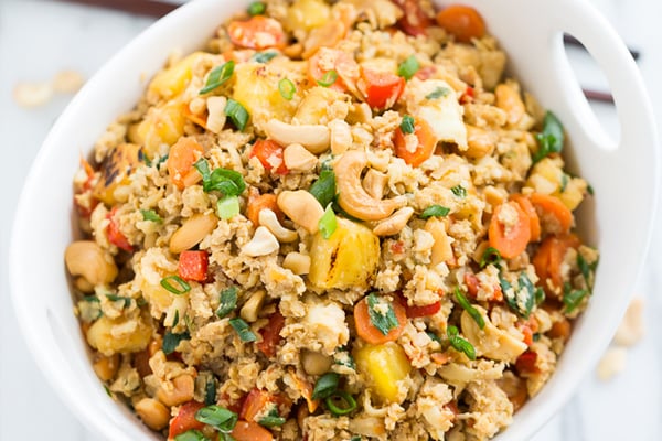 Paleo fried rice with pineapple