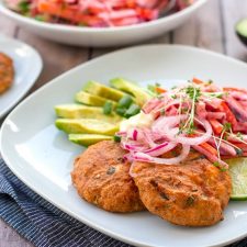 Paleo Salmon Burgers With Beets & Pink Slaw Salad