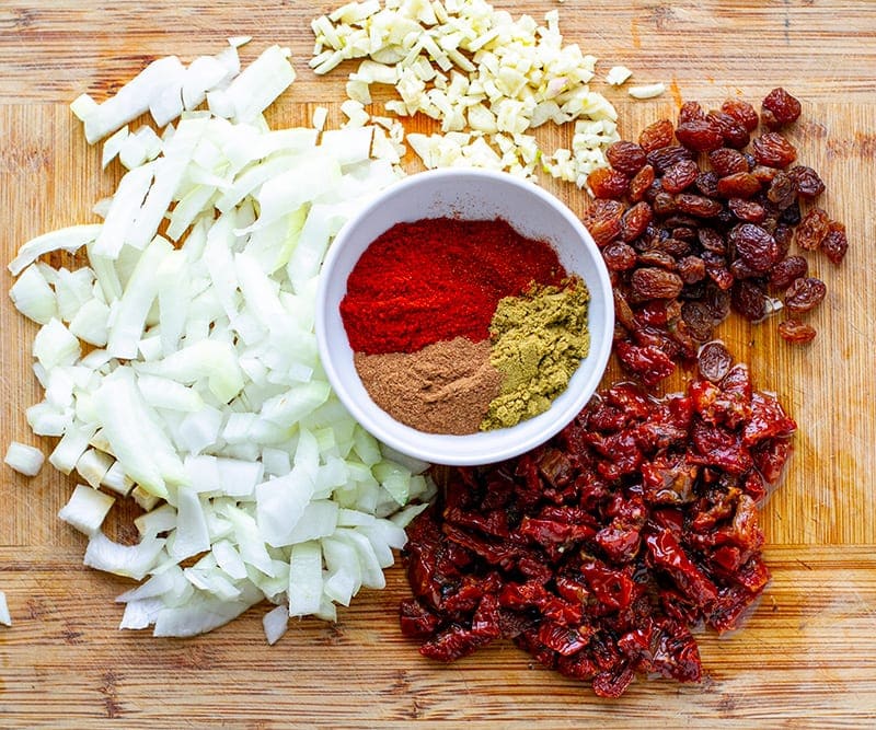 Ingredients for Moroccan stew with chicken