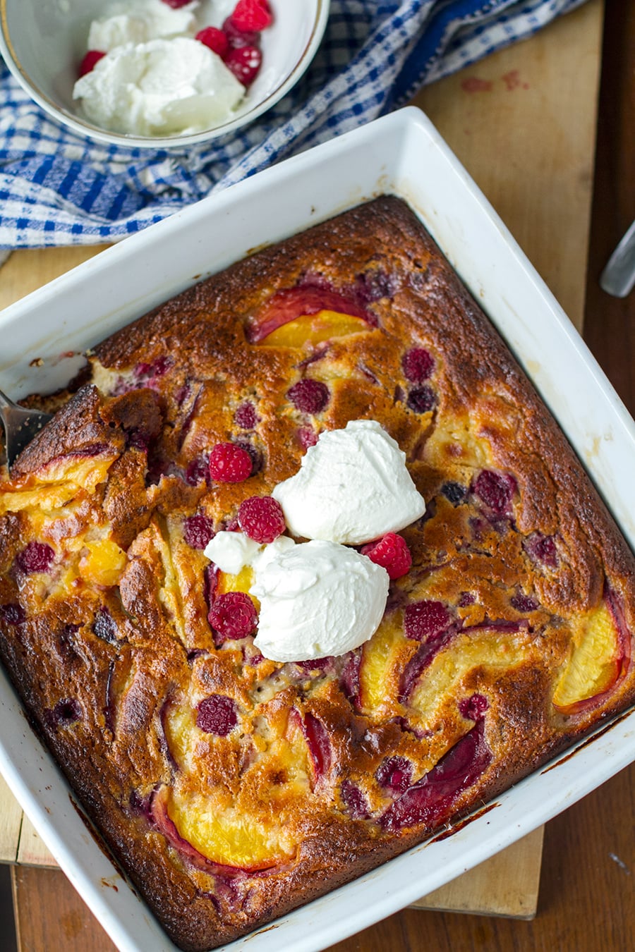 Peach & Raspberry Clafoutis (Gluten-free, Dairy-free, Paleo Recipe)